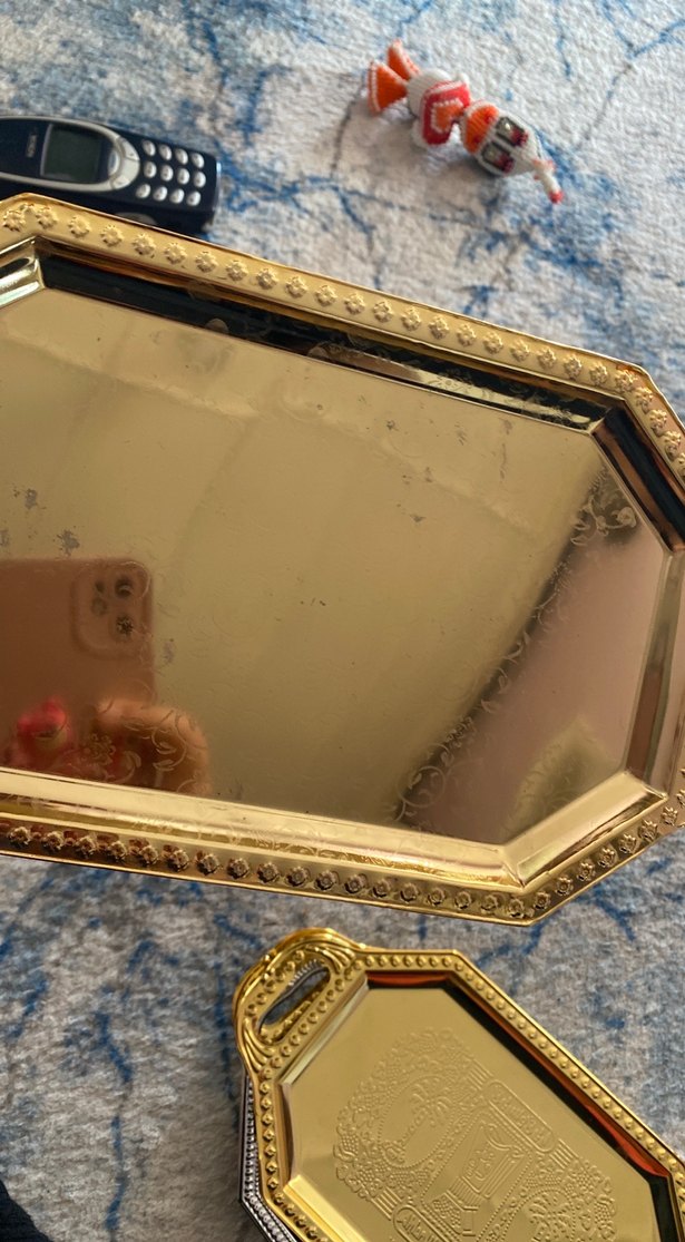 Altın Renkli Parlak Mutfak Tepsisi - Görsel 3