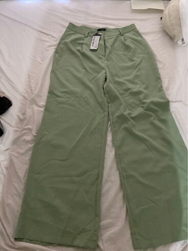 42 Beden yeşil Renk Yüksek bel kumaş pantalon