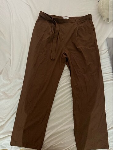 Mango kahverengi kuşaklı pantalon