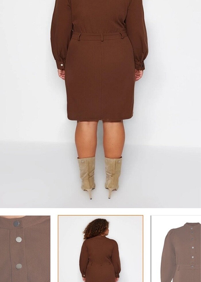 Kot elbise kahverengi - Görsel 2