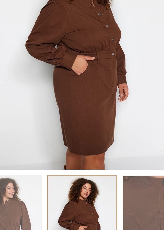 Kot elbise kahverengi - Görsel 4