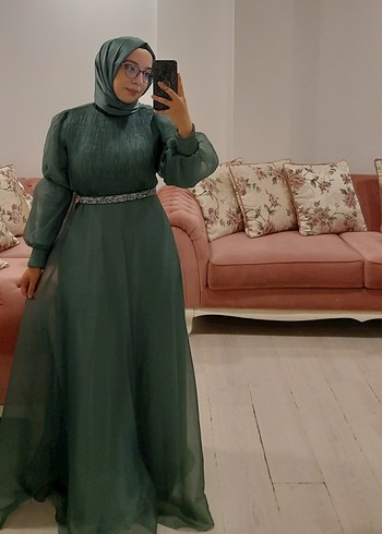 Yeşil Tesettür Abiye