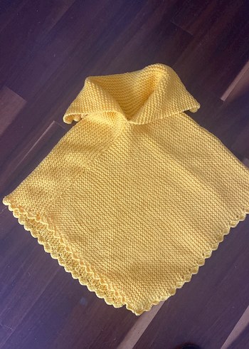 Kız Çocuk Sarı Bohem Örgü Panço ve Bere - Görsel 2