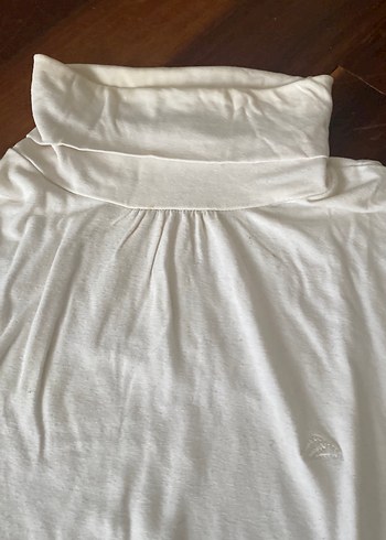 Beyaz Uzun Kollu Balıkçı Yaka Hamile Tişörtü - Görsel 2