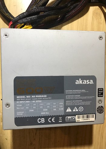 Akasa ES 600W Bilgisayar Güç Kaynağı - Görsel 3