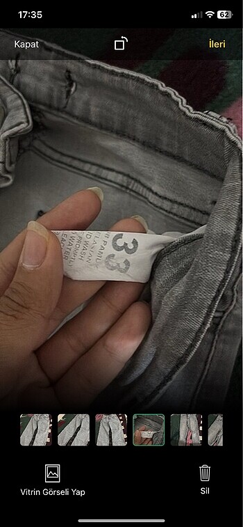 33 Beden gri Renk Kot pantolon