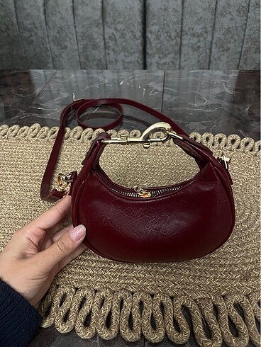 Bordo Coach mini çanta
