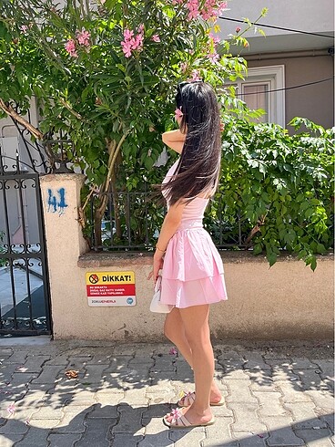 xs Beden Pembe zara model elbise