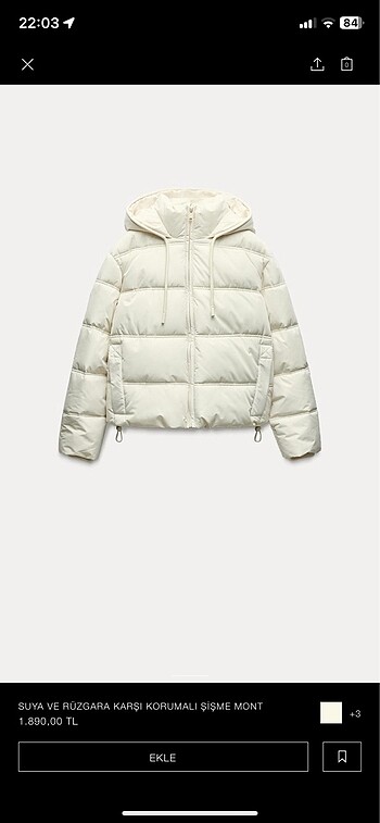ZARA RÜZGARA KARŞI DAYANIKLI MONT