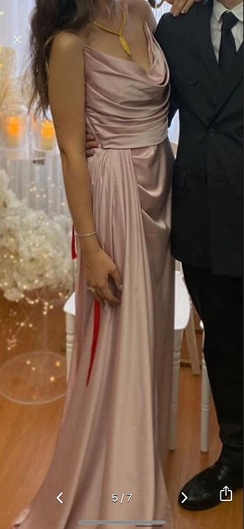 34 Beden pembe Renk Oleg cassini nişan elbisesi