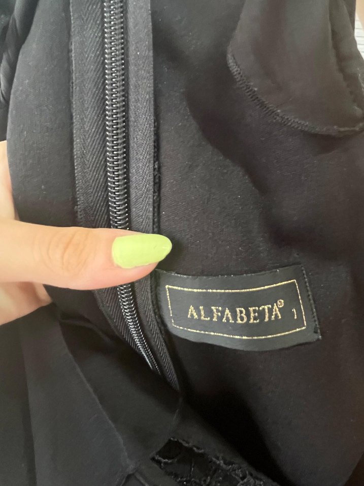 Siyah Nakışlı Straplez Mini Elbise - Görsel 3