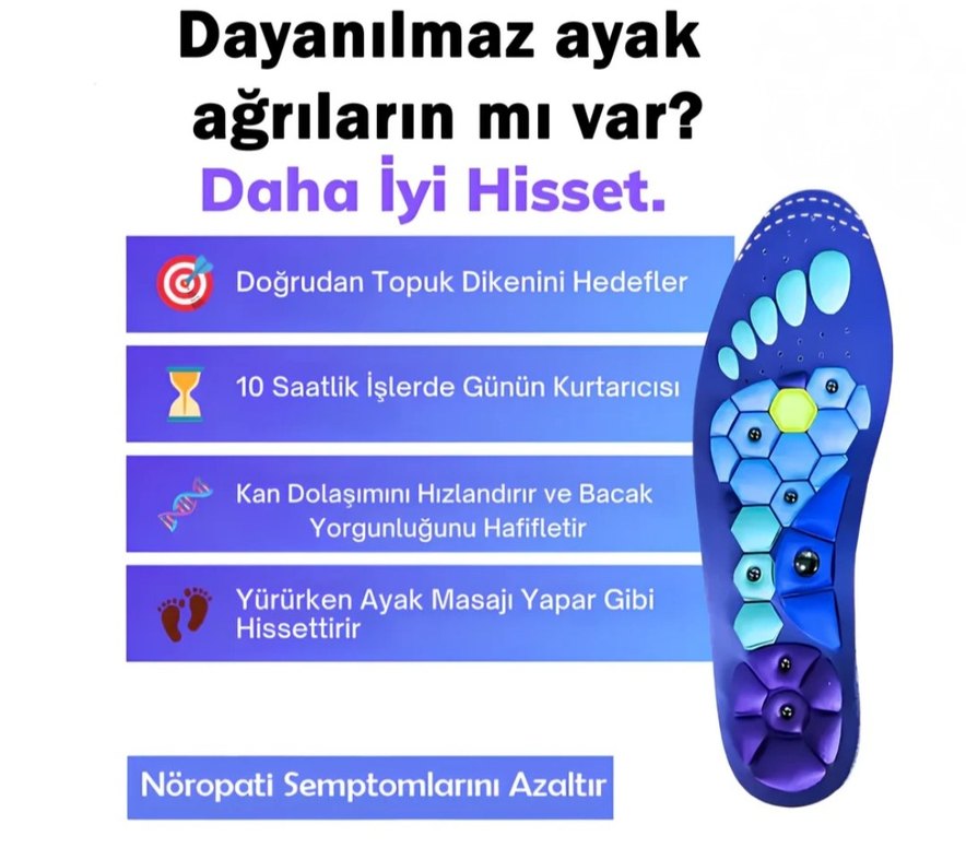 Manyetik Masajlı Ayakkabı Tabanlığı - Görsel 3
