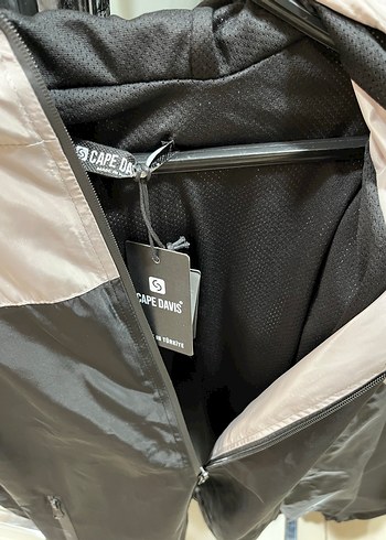 Gri Kapüşonlu Fermuarlı Spor Erkek Yağmurluk - Görsel 7