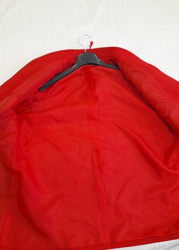 Düğmeli Kırmızı Kadın Blazer Ceket - Görsel 3