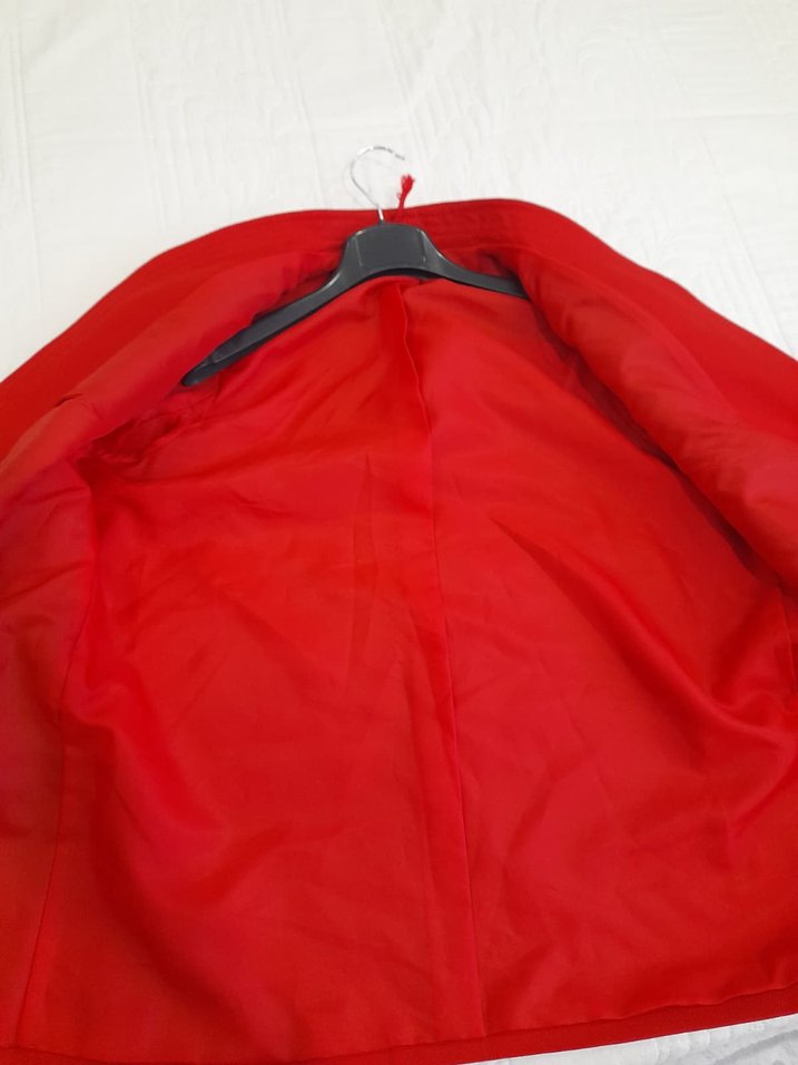 Düğmeli Kırmızı Kadın Blazer Ceket - Görsel 3