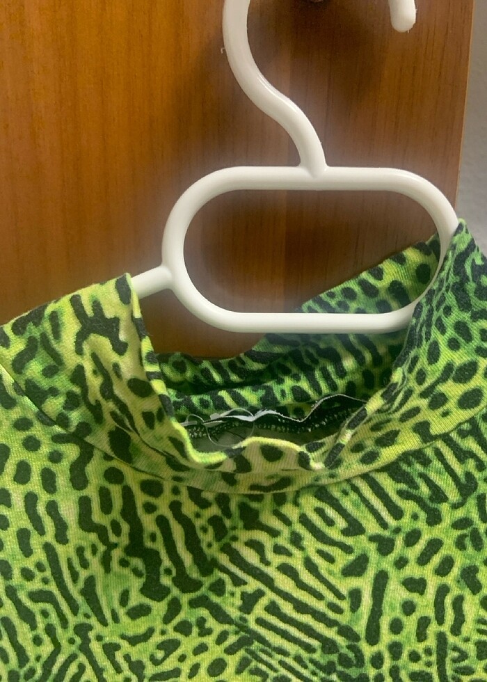 Leopar desenli dar bluz - Görsel 2