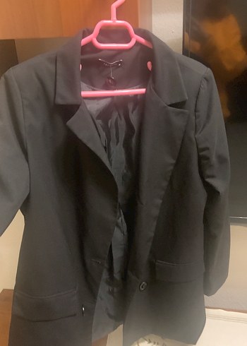 Düğmeli Siyah Kadın Blazer Ceket - Görsel 3