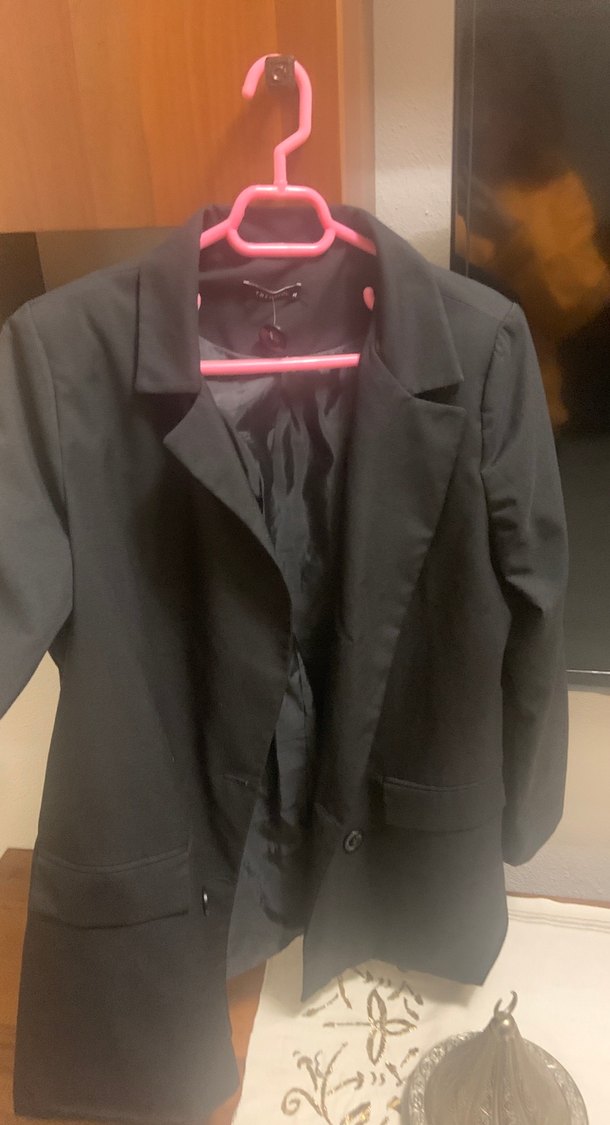 Düğmeli Siyah Kadın Blazer Ceket - Görsel 3