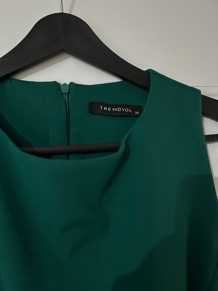 Yeşil Mini Kadın Kumaş Elbise - Görsel 2