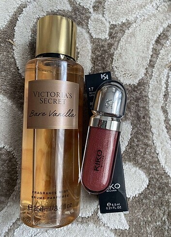 Victoria's secret vücut spreyi ve kiko lipgloss 