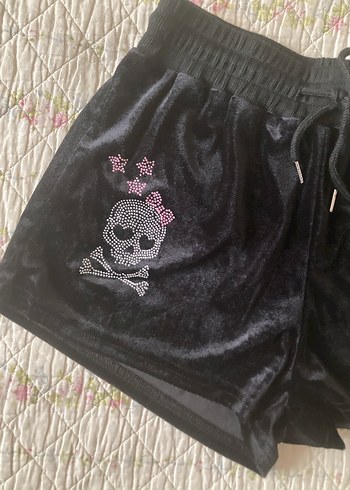 American Vintage american vintage juicy pul İşlemeli siyah gotic kadife mini şort