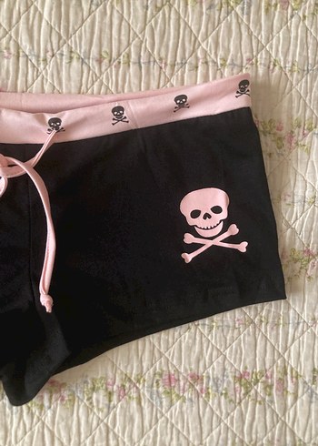 American Vintage american vintage pembe-siyah kuru kafa gotik mini şort