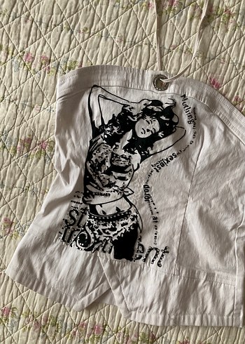American Vintage TÜKENDİ american vintage straplez askılı baskılı bluz büstiyer