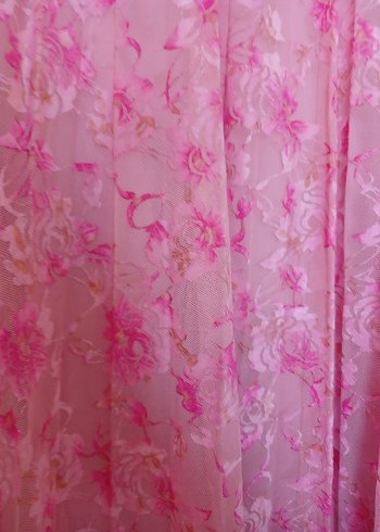 Pembe Bohem Çiçekli Tül etek