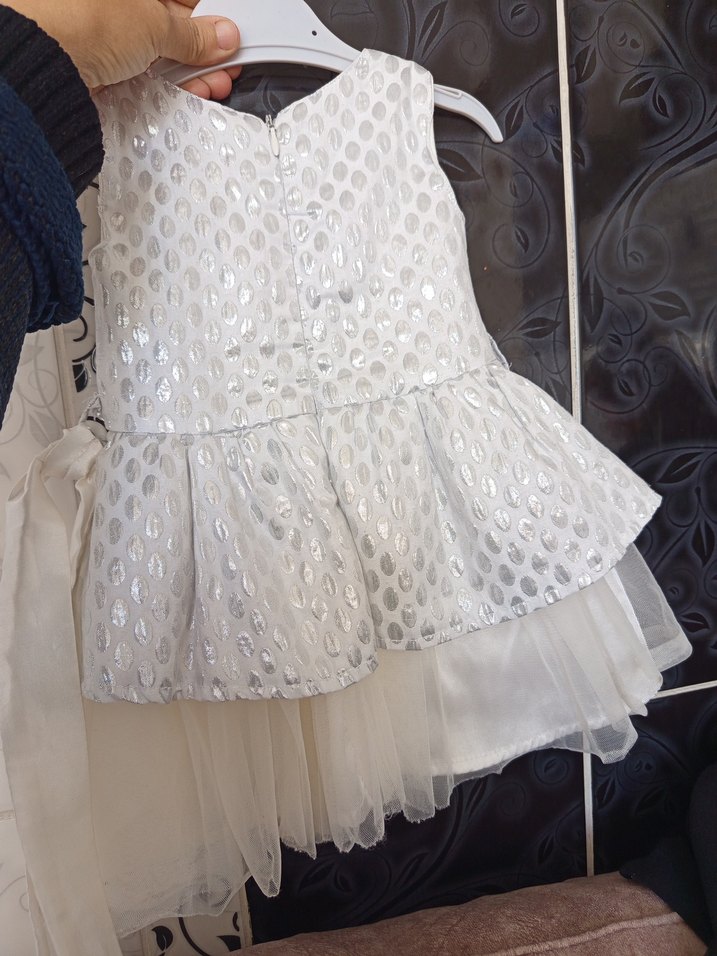 Kız Çocuk Beyaz Fırfırlı Elbise - Görsel 2