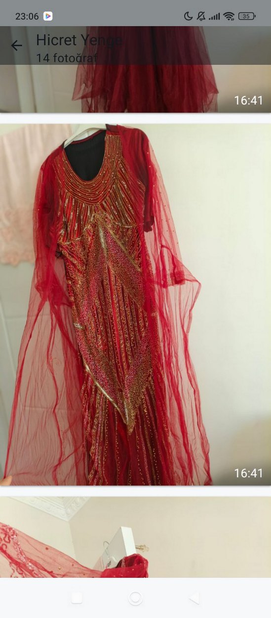 Kırmızı Bohem Uzun Kollu  yoresel - Görsel 2