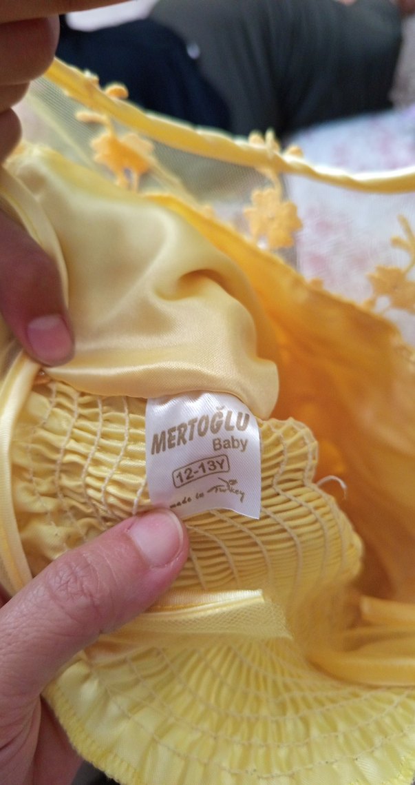 Sarı İşlemeli Straplez Uzun Abiye Elbise - Görsel 3