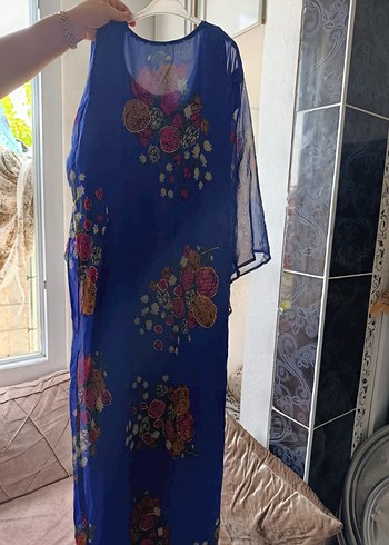 Renkli Çiçek Desenli Uzun Bohem Elbise - Görsel 5