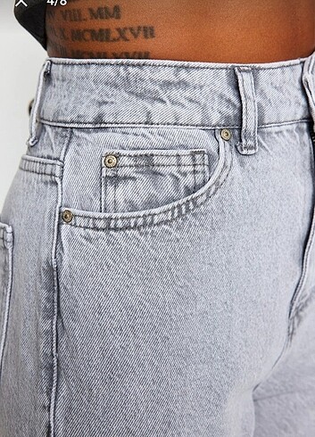36 Beden gri Renk Trendyolmilla Jean