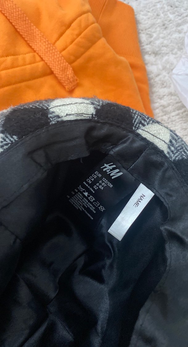 H&M Gri Ekose Erkek Şapka - Görsel 4