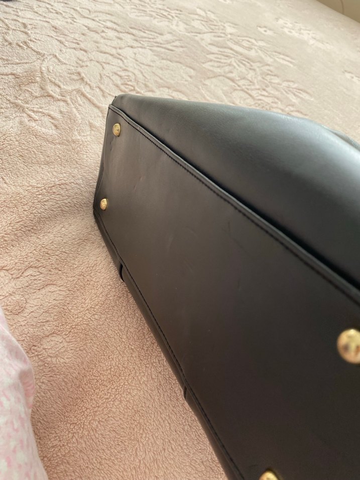 Klasik Siyah Deri Kadın Çanta - Görsel 2