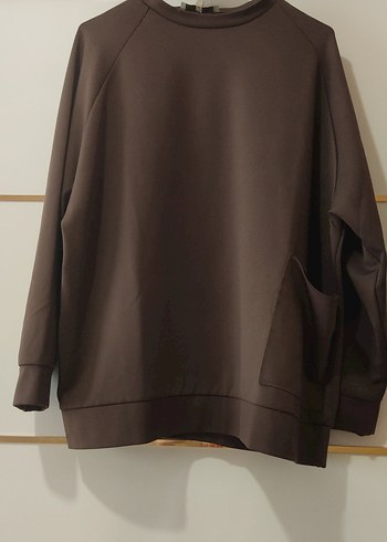 Kadın Kahverengi Basic Sweatshirt