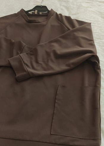 l Beden Kadın Kahverengi Basic Sweatshirt