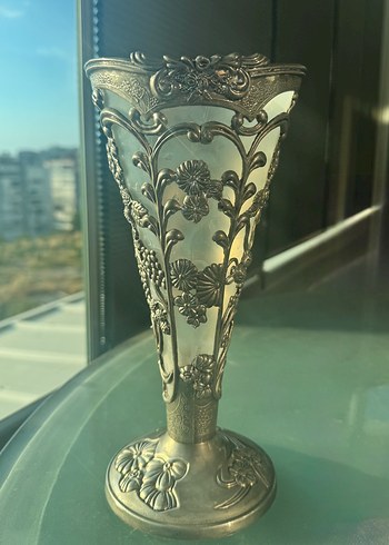 Alman Gümüşü Antika Vazo