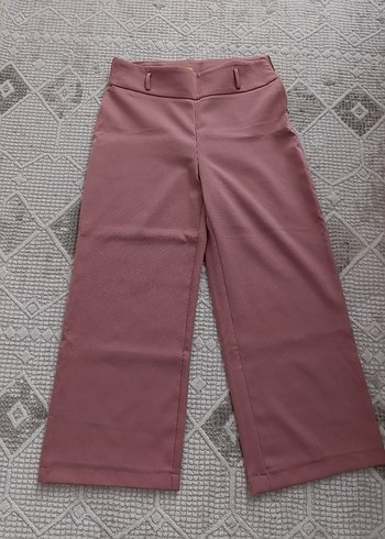 Pembe krep kumaş pantolon - Görsel 7