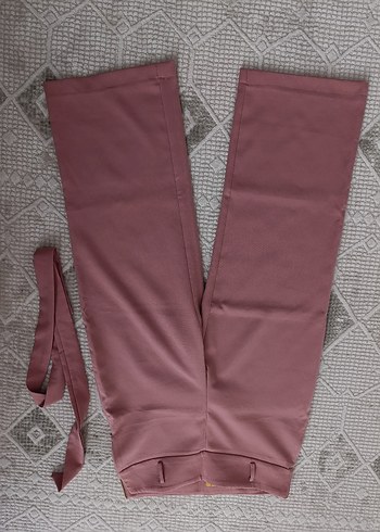 Pembe krep kumaş pantolon - Görsel 6