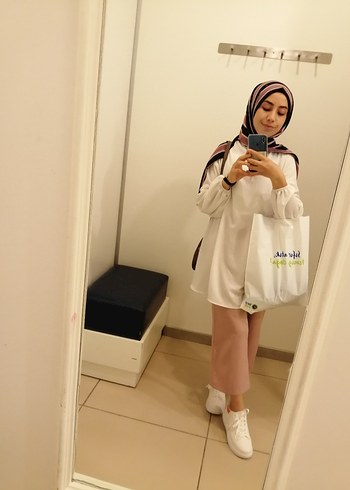 Pembe krep kumaş pantolon - Görsel 2