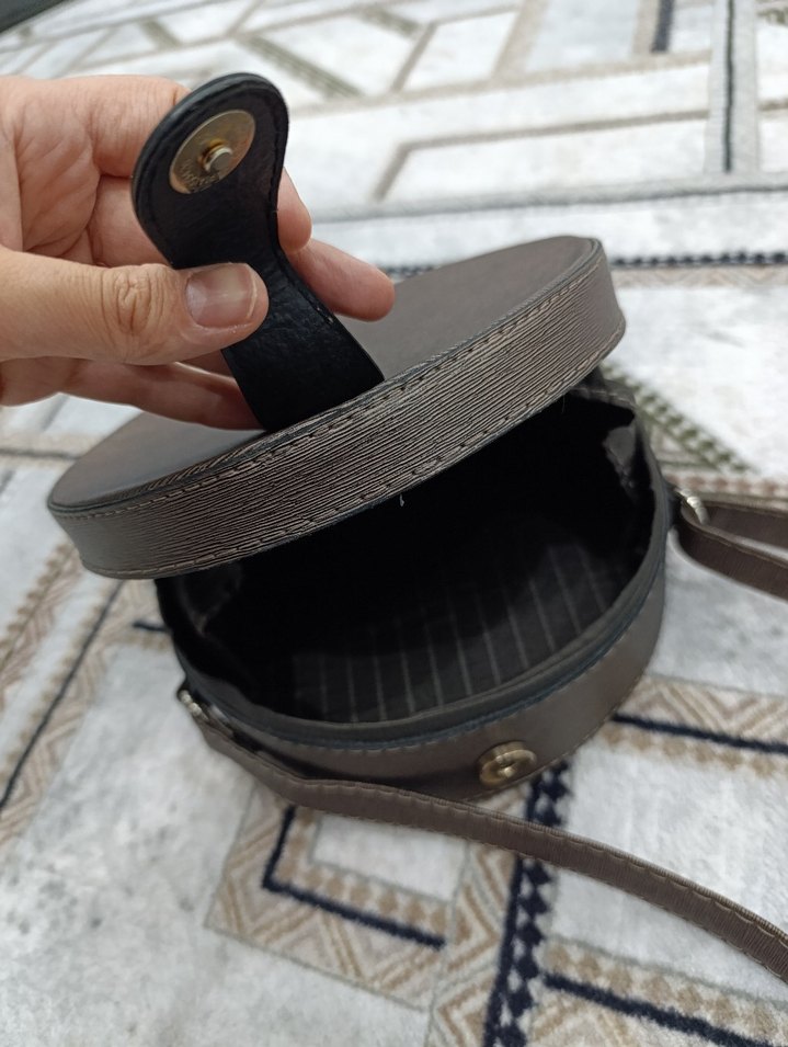 Kahverengi,Deri çapraz bavul Kadın Çanta - Görsel 5