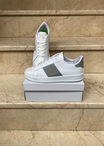 Gri Detaylı Beyaz Erkek Spor Ayakkabı - Görsel 2