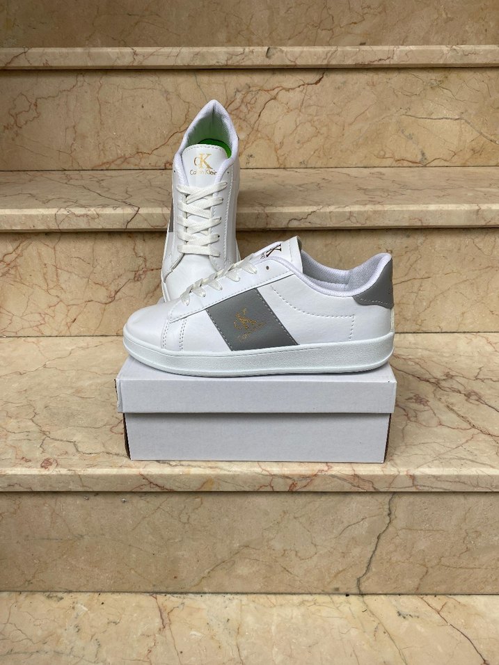 Gri Detaylı Beyaz Erkek Spor Ayakkabı - Görsel 2