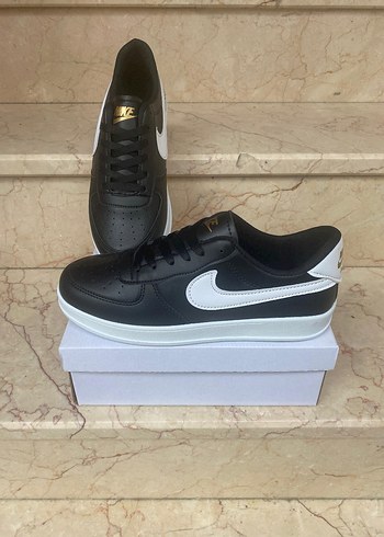 Nike AirForce Siyah Beyaz Spor Ayakkabı - Görsel 3