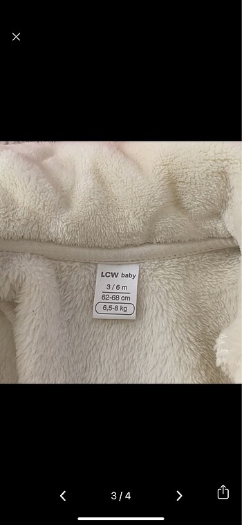 3-6 Ay Beden Peluş Mont
