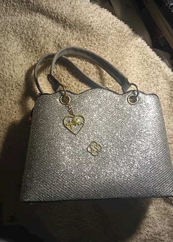 Gri Deri Nakışlı Kadın Kol Çantası - Görsel 2