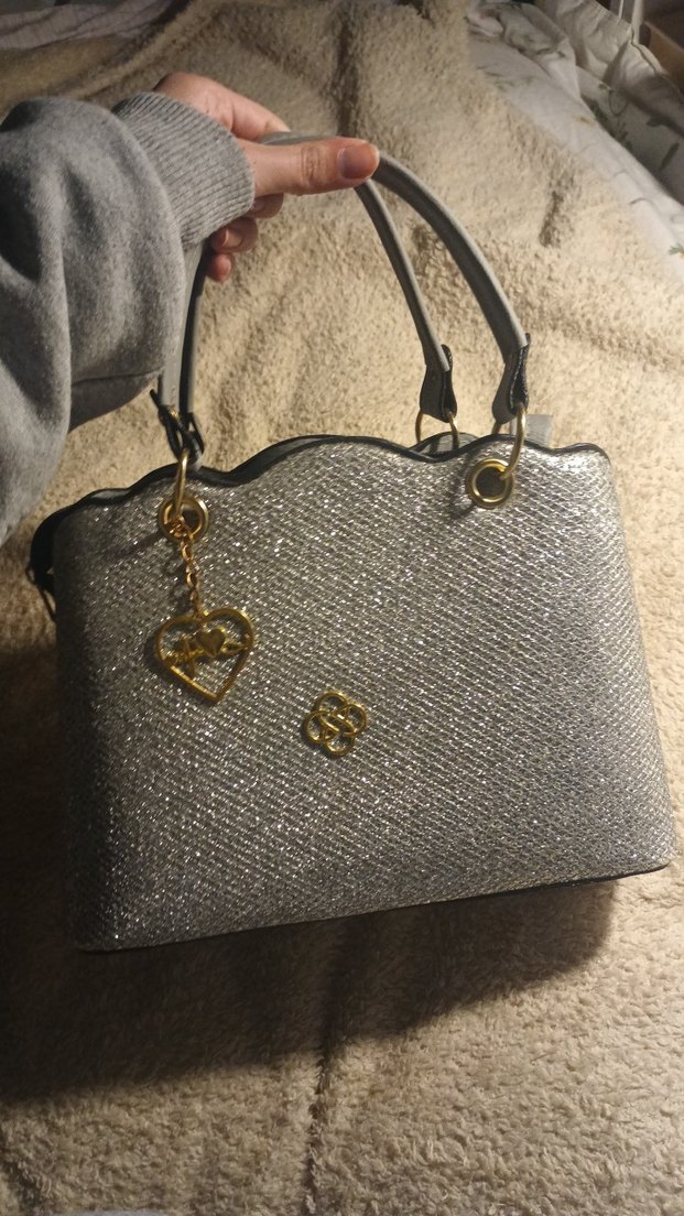 Gri Deri Nakışlı Kadın Kol Çantası - Görsel 5