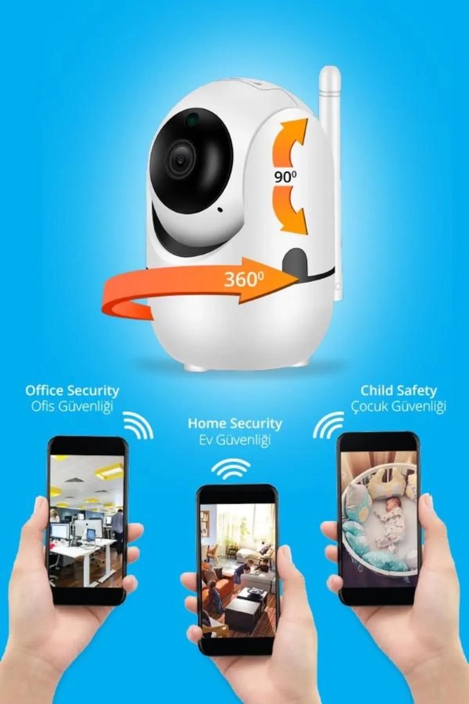 Kablosuz IP Kamera Bebek Ofis Ev Çocuk - Görsel 3