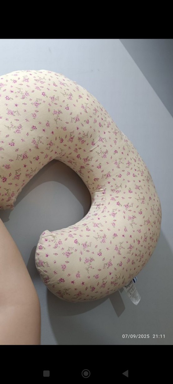 Bej Çiçek Desenli Hamile ve Emzirme Yastığı - Görsel 3